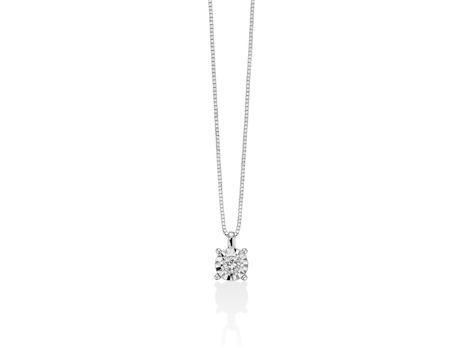 Miluna Collana In Oro Bianco 750/1000 E Diamanti Naturali