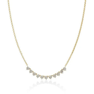 Miluna Collezione Unica Neve Collana In Argento 925/1000 PVD Oro E Topazi Bianchi