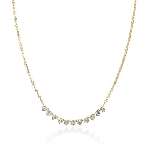 Miluna Collezione Unica Neve Collana In Argento 925/1000 PVD Oro E Topazi Bianchi