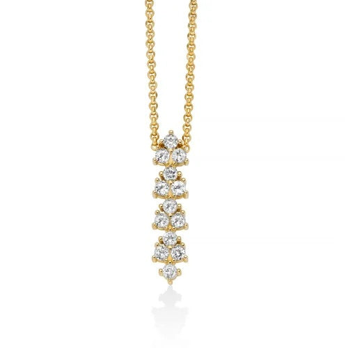 Miluna Collezione Unica Neve Collana In Argento 925/1000 PVD Oro E Topazi Bianchi