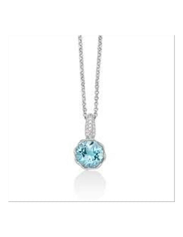 Miluna Collana Unica Colibrì Con Gemma Del Cielo E Topazi Bianchi In Argento 925/1000