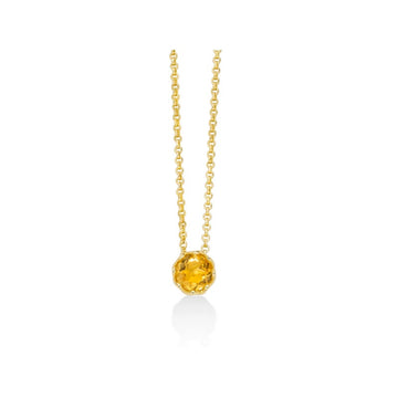 Miluna Collana Unica Colibrì Con Citrino Piccolo In Argento 925/1000 PVD Oro