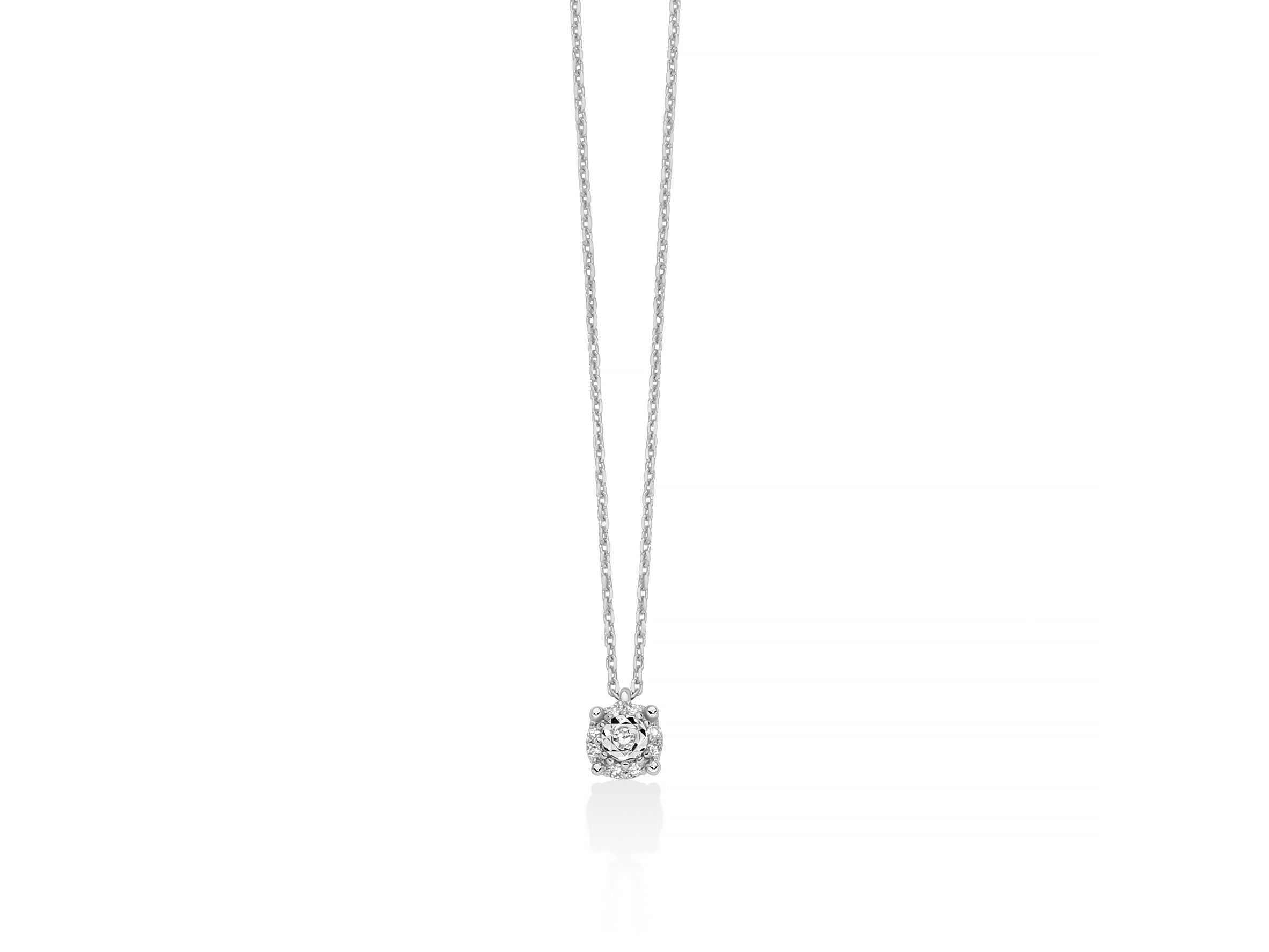 Miluna Collana In Oro Bianco 375/1000 Con Diamanti Naturali