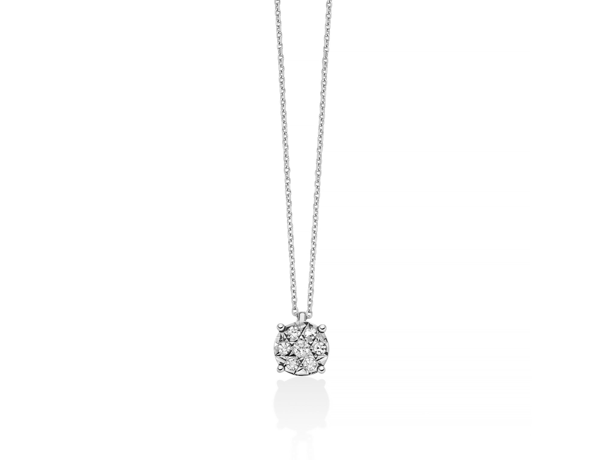 Miluna Collana In Oro Bianco 750/1000 E Diamanti Naturali