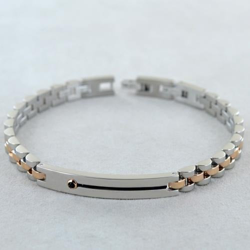 Zancan Bracciale Uomo In Acciaio E Spinello Nero