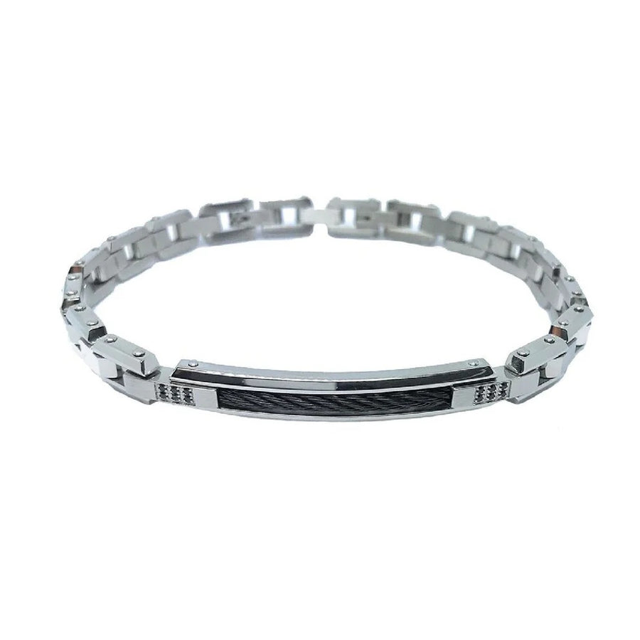 Zancan Bracciale Uomo Hi Teck In Acciaio