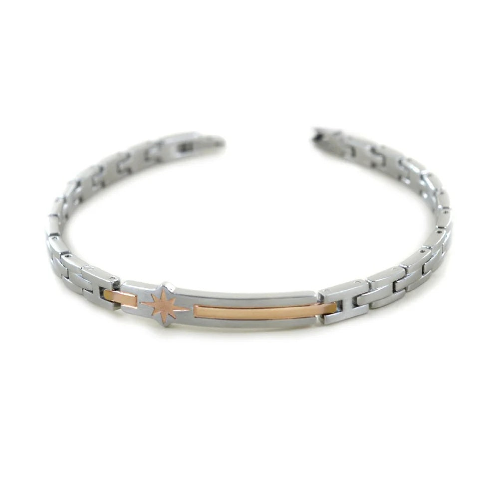 Zancan  Bracciale Uomo In Acciaio Con Rosa Dei Venti