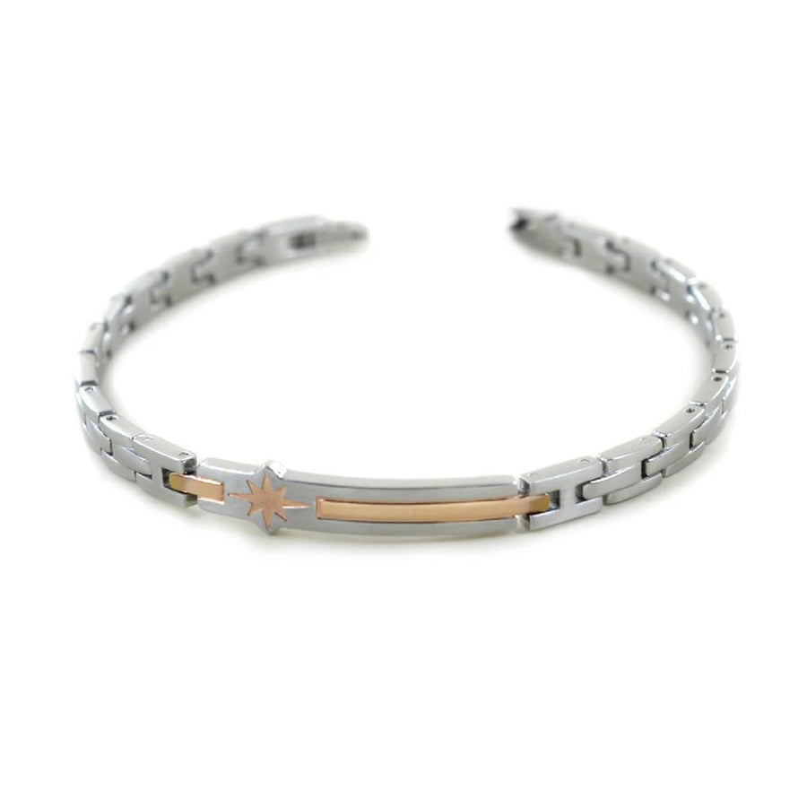 Zancan  Bracciale Uomo In Acciaio Con Rosa Dei Venti