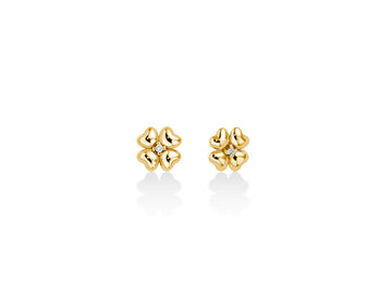 Miluna Orecchini In Oro Giallo 375/1000 Fantasia E Diamanti Naturali