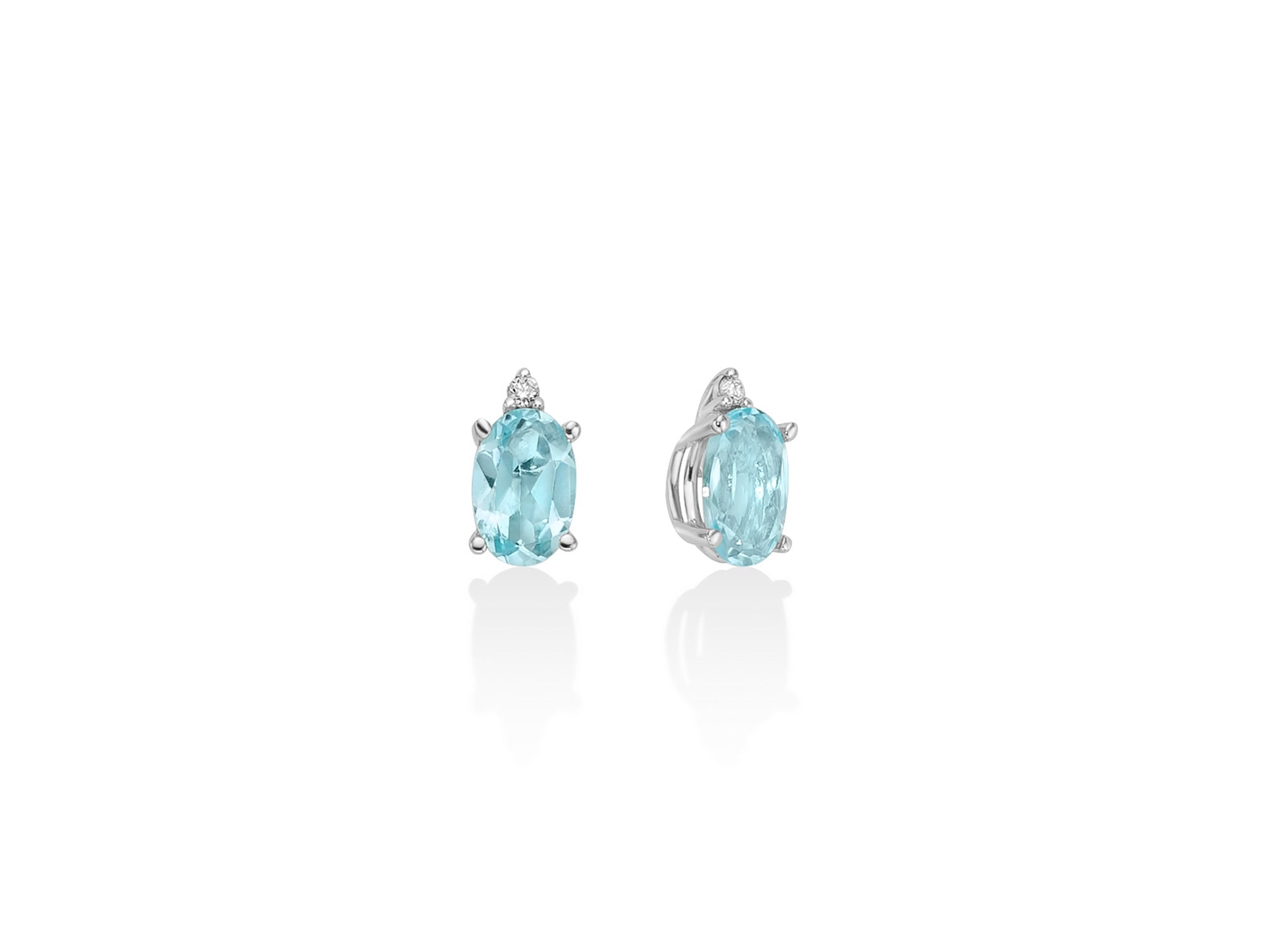 Miluna Orecchini In Oro Bianco 375/1000 Gemma Del Cielo E Diamanti Naturali