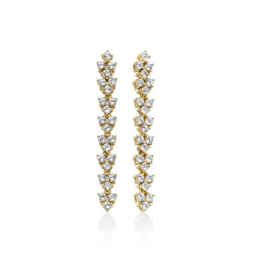 Miluna Collezione Unica Neve Orecchini In Argento 925/1000  E PVD Oro E Topazi Bianchi