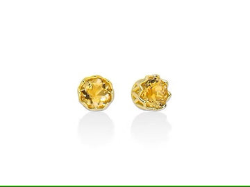 Miluna Orecchini A Lobo Unica Colibrì Con Citrini In Argento 925/1000 PVD Oro