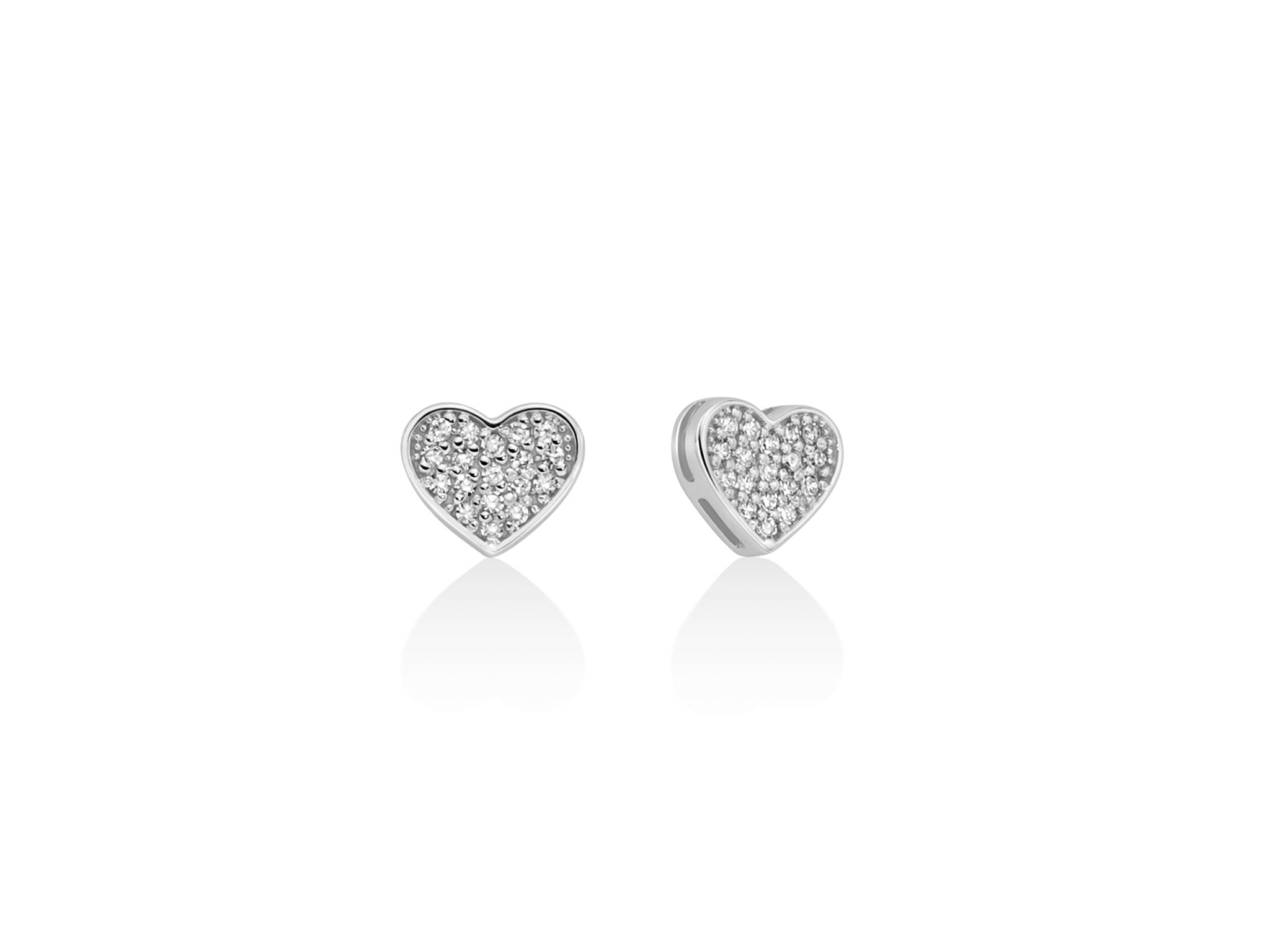 Miluna Orecchini A Cuore In Oro Bianco 750/1000 Con Diamanti Naturali