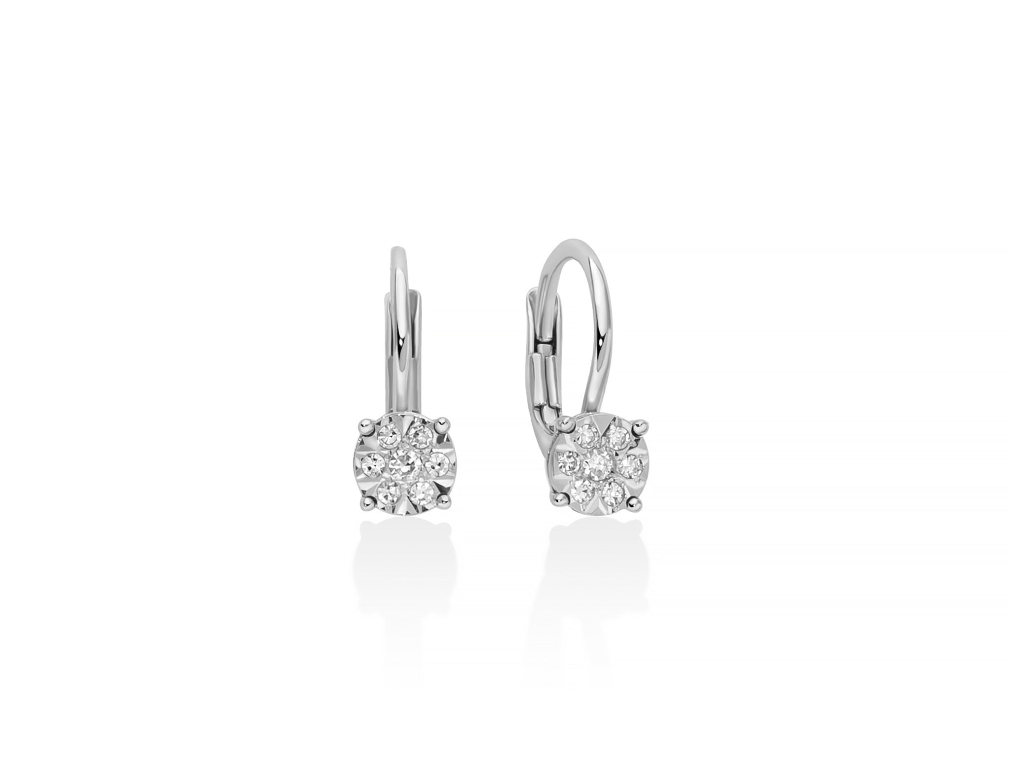 Miluna Orecchini In Oro Bianco 18 Kt E Diamanti Naturali