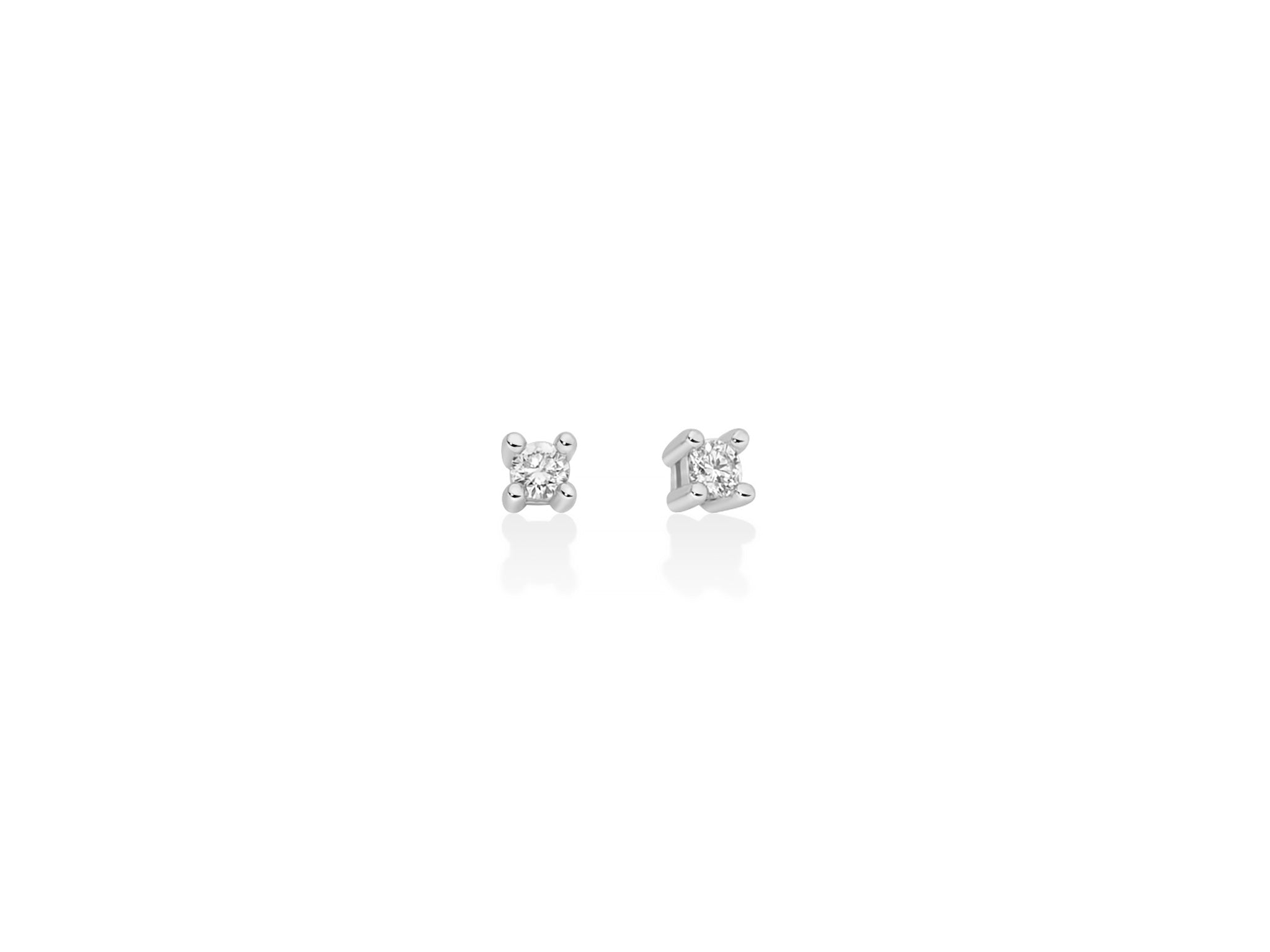 Miluna Orecchini Punto Luce  In Oro Bianco 375/1000 E Diamanti Naturali