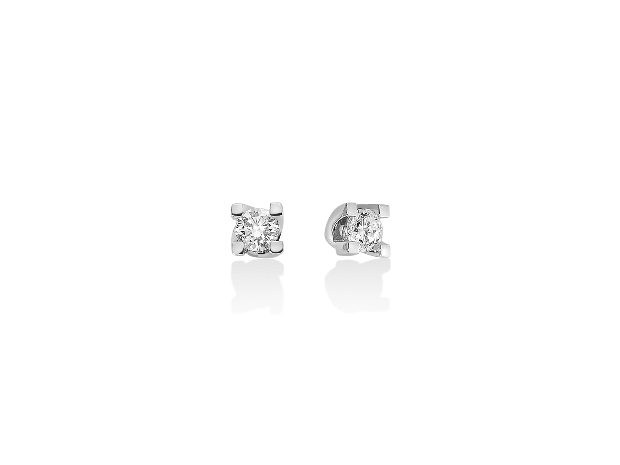 Miluna Orecchini In Oro Bianco 18 Kt E Diamanti Naturali Ct. 0,30 G SI