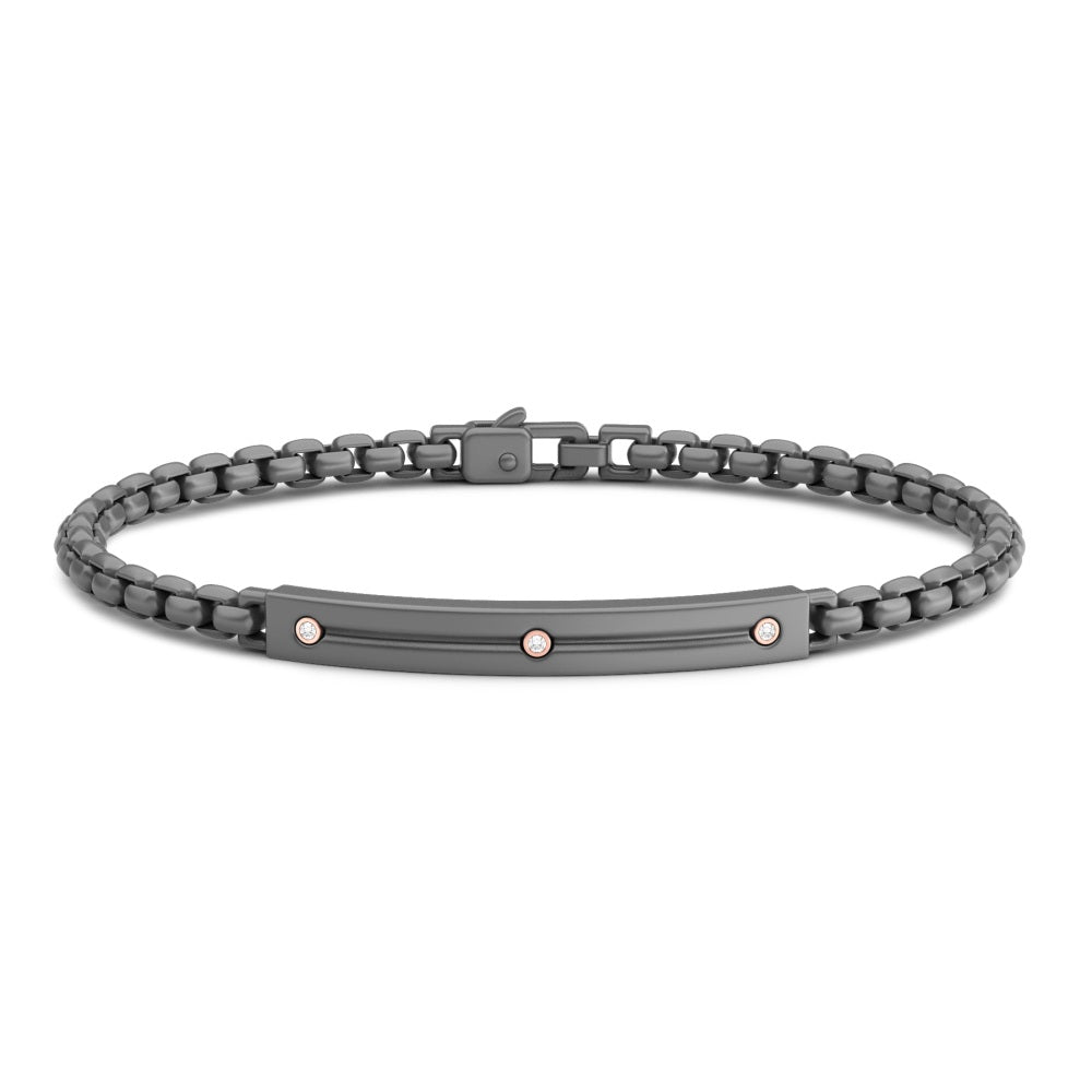 Zancan Bracciale In Titanio E Oro 18Kt Con Diamanti