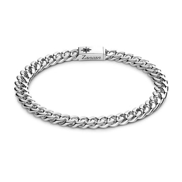 Zancan Bracciale In Argento 925/1000 Maglia Piena A Groumette