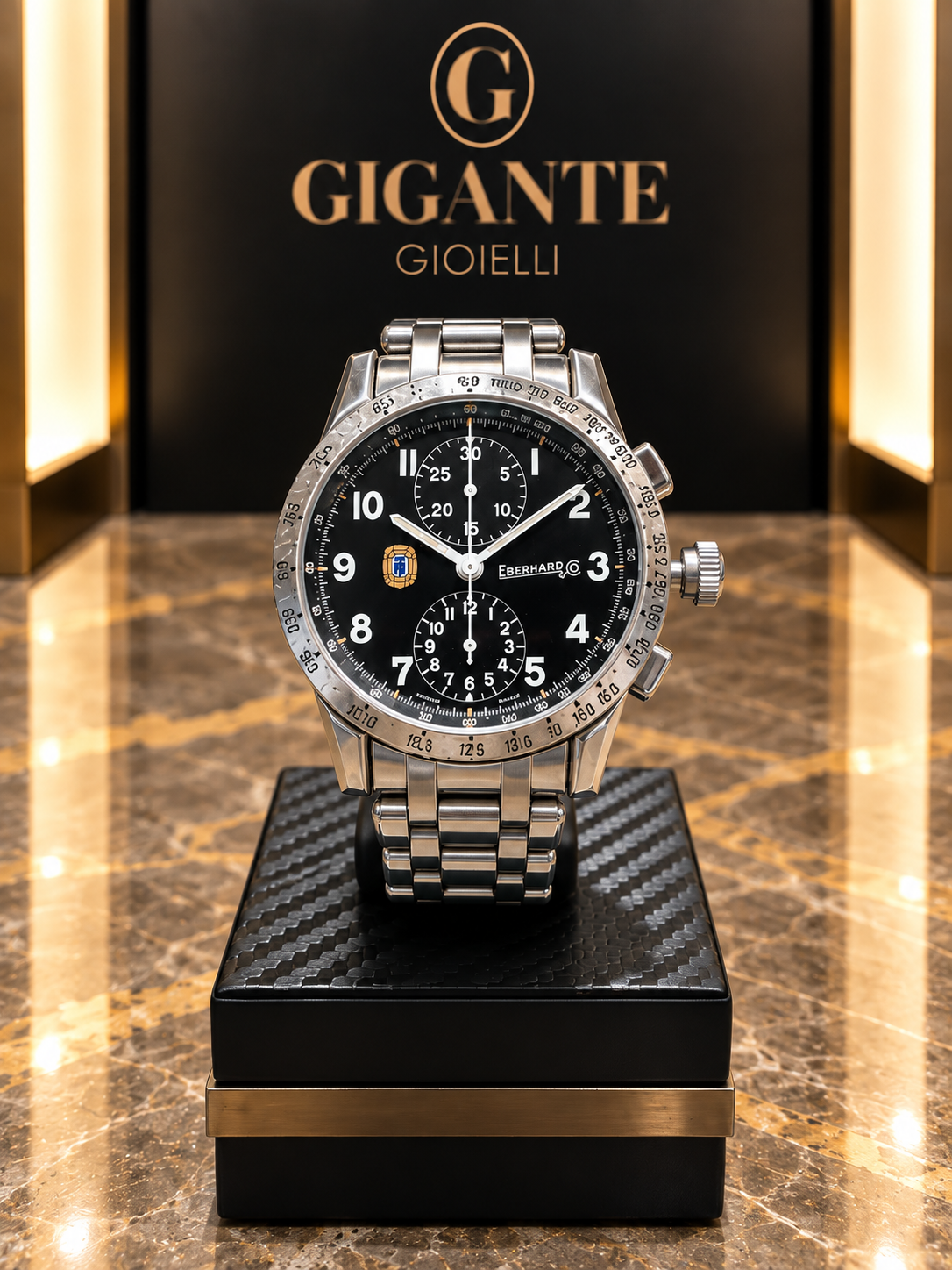 Eberhard Chrono Tazio Nuvolari cassa e cinturino acciaio ref. 31030
