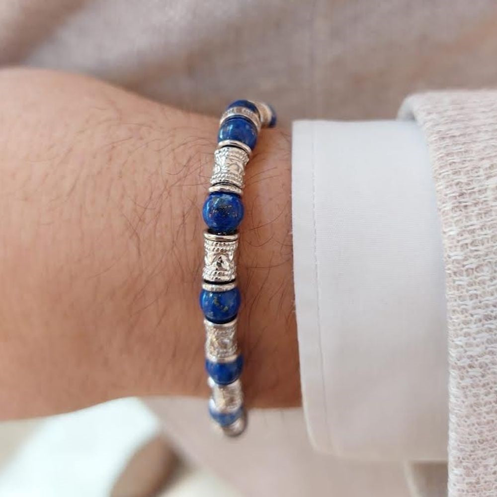 Maria Cristina Sterling Bracciale Uomo Barilotti Argento E Mix Pietre