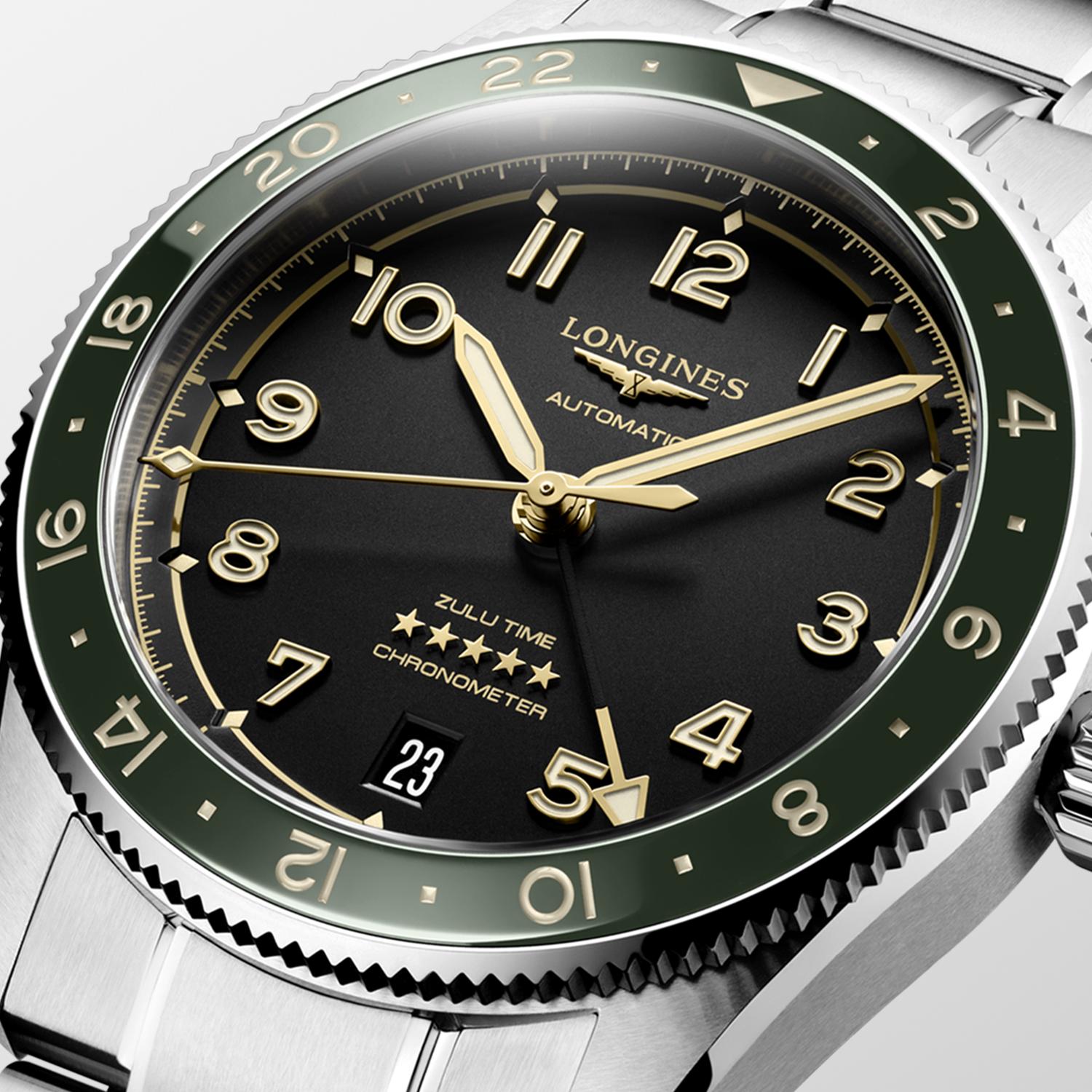 Longines Spirit Zulu Time 39 Mm Ghiera Verde