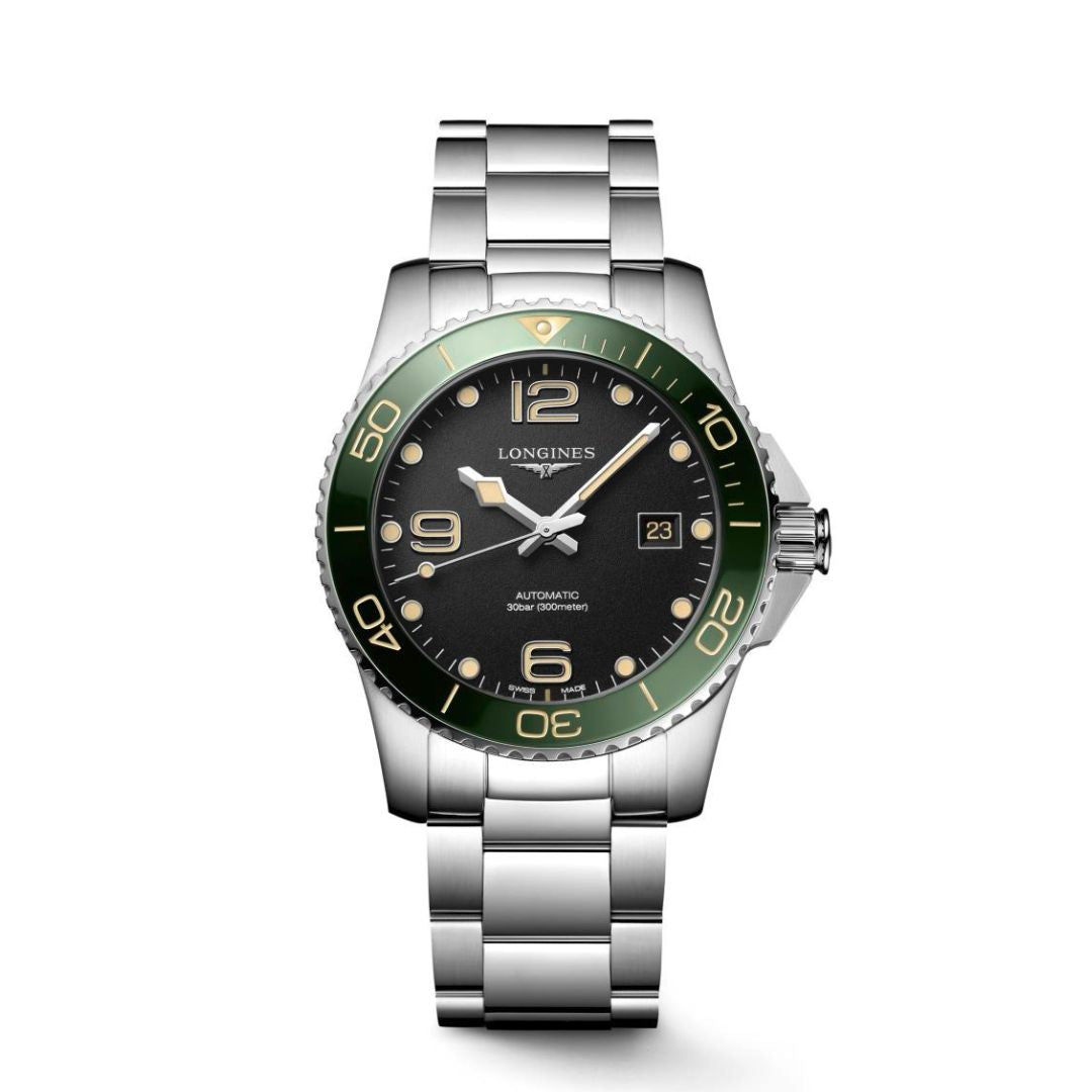 Longines Hydroconquest Orologio Uomo 41 mm Quadrante nero Ghiera Verde