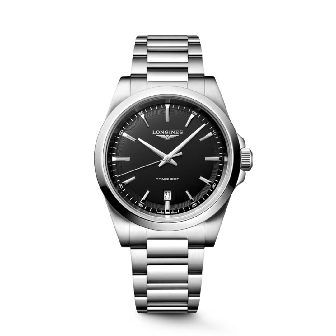 Longines Conquest Al Quarzo Quadrante Nero Sabbiato