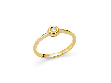 Miluna Anello In Oro Giallo 375/1000 A Forma Di Cuore Con Diamante