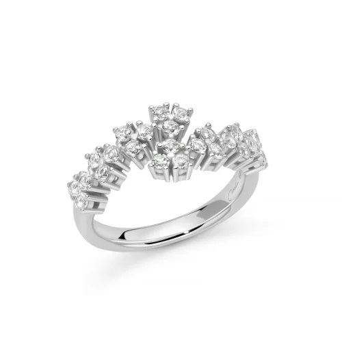 Miluna Collezione Unica Neve Anello In Argento 925/1000  E Topazi Bianchi