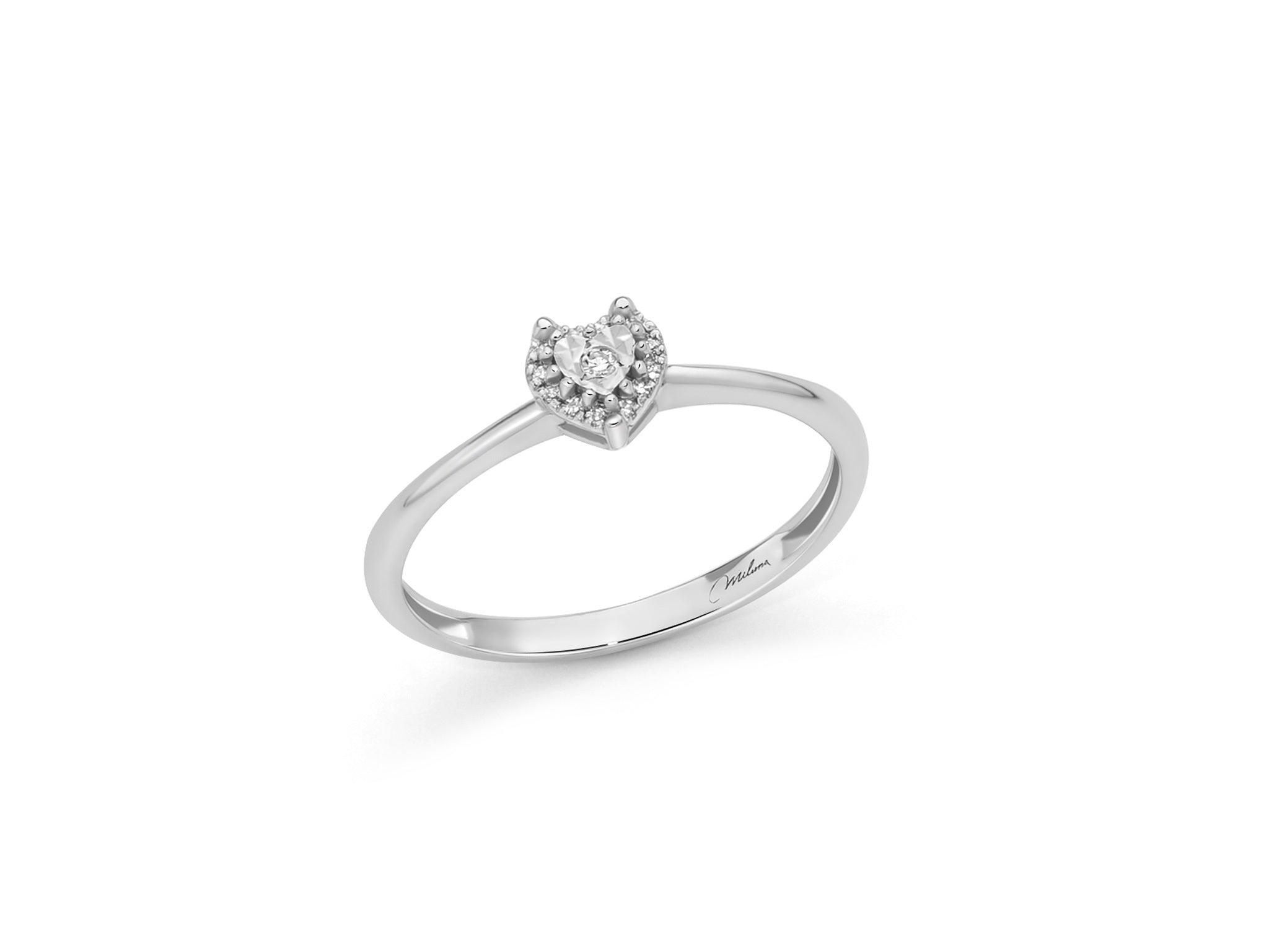 Miluna Anello In Oro Bianco 375/1000 E Diamanti Naturali