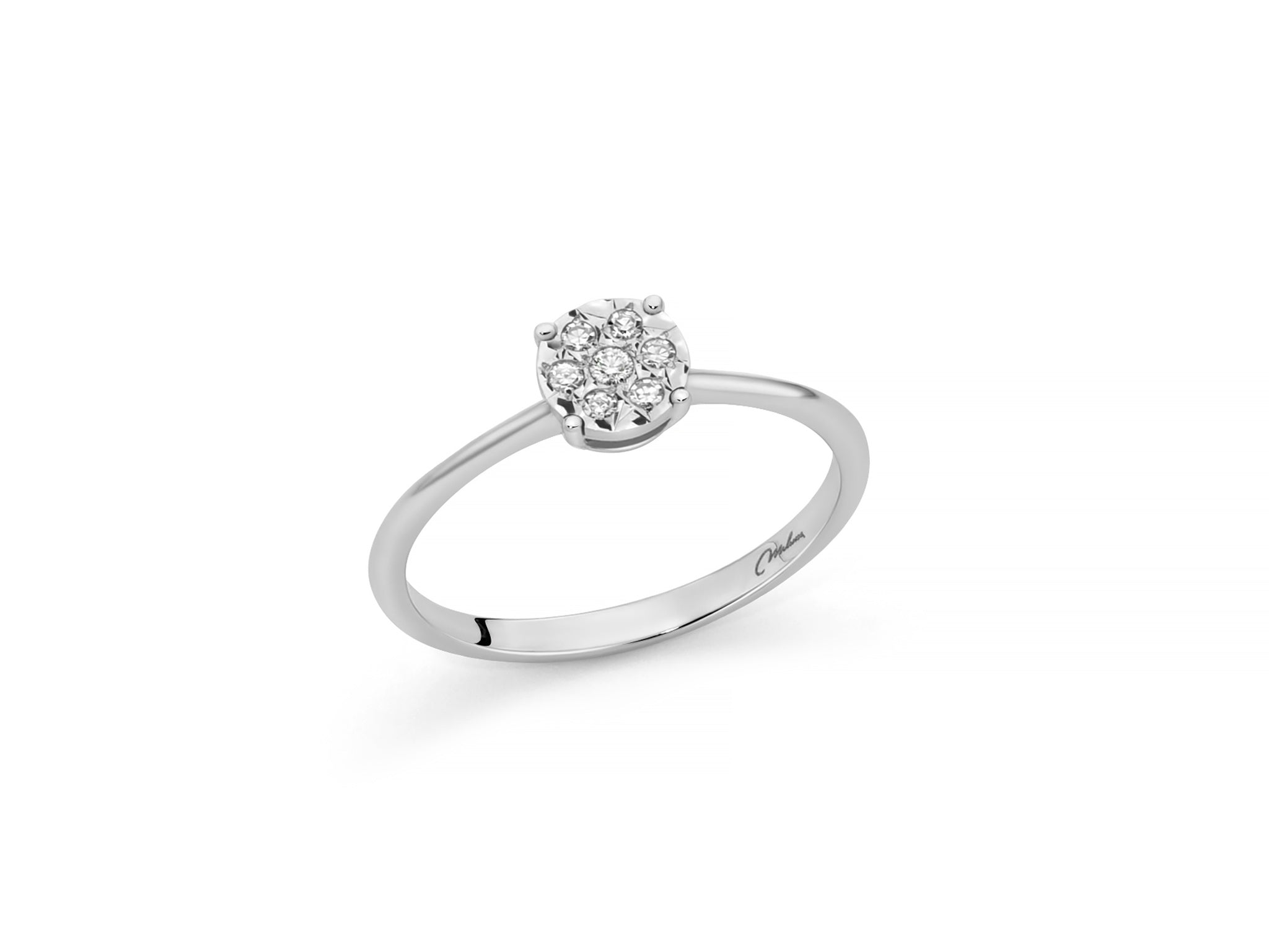 Miluna Anello In Oro Bianco 750/1000 E Diamanti Naturali