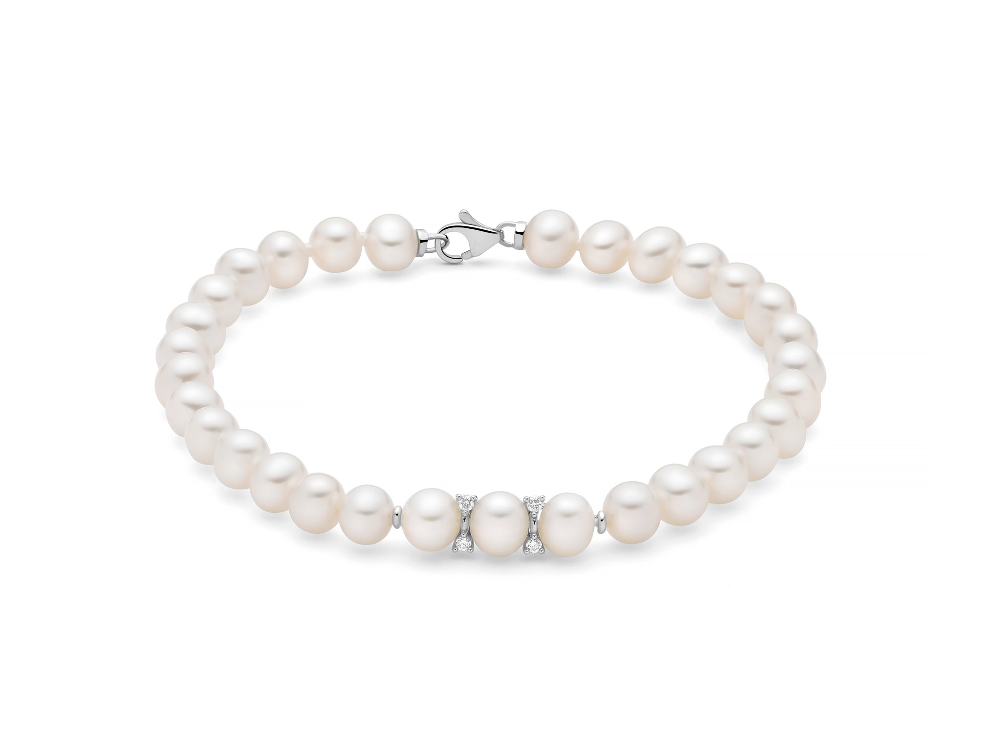 Miluna Bracciale Fantasia Perle Naturali E Diamanti