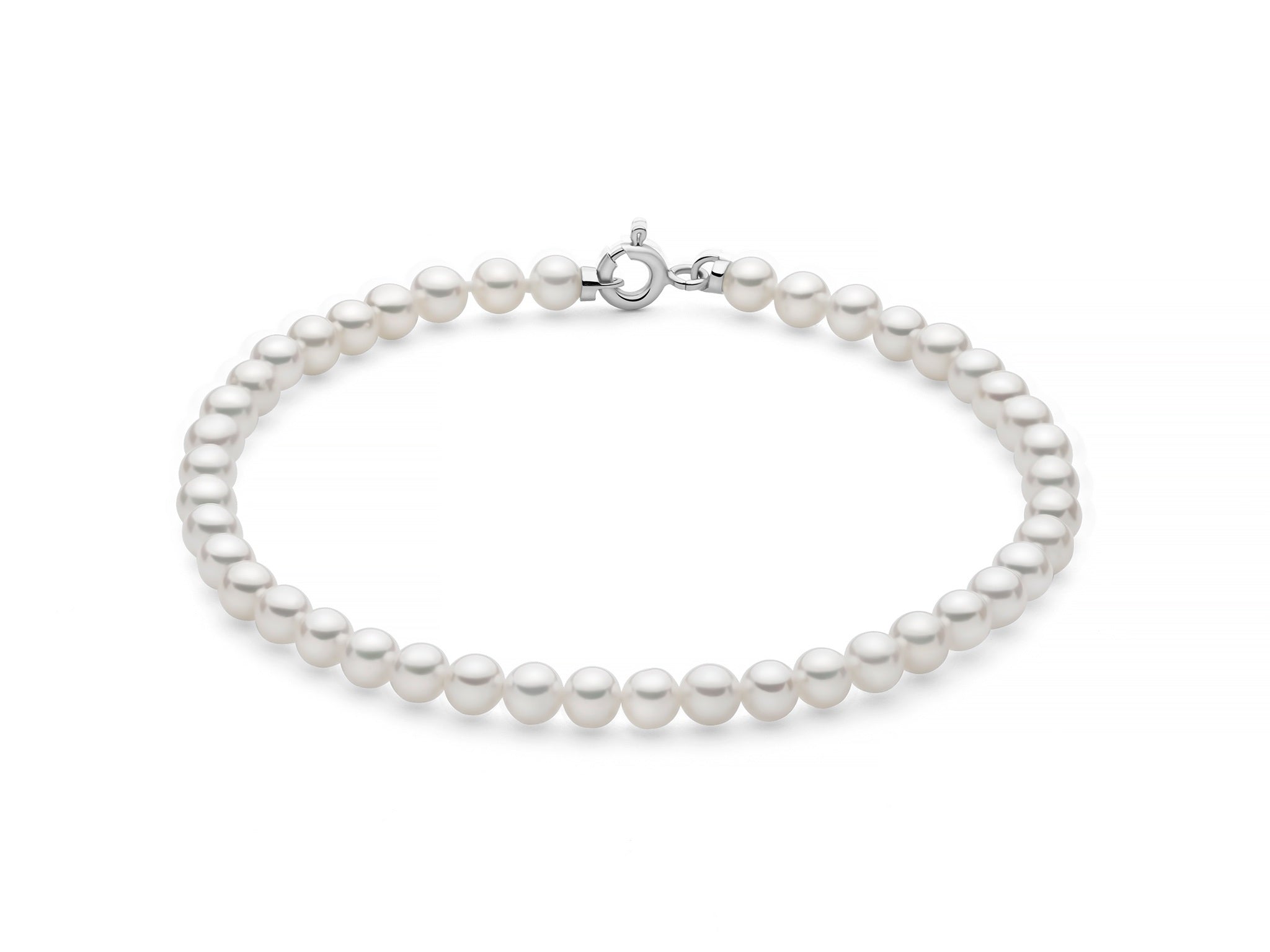 Miluna Bracciale Perle Naturali E Chiusura In Oro Bianco 375/1000