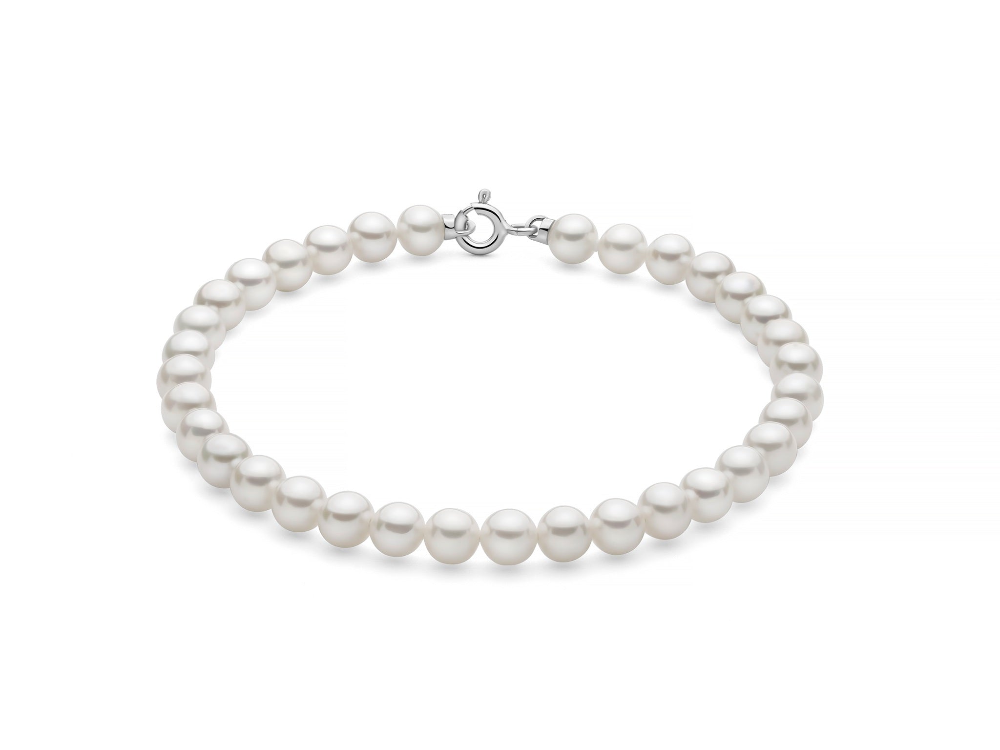 Miluna Bracciale Perle Naturali E Chiusura In Oro Bianco 375/1000