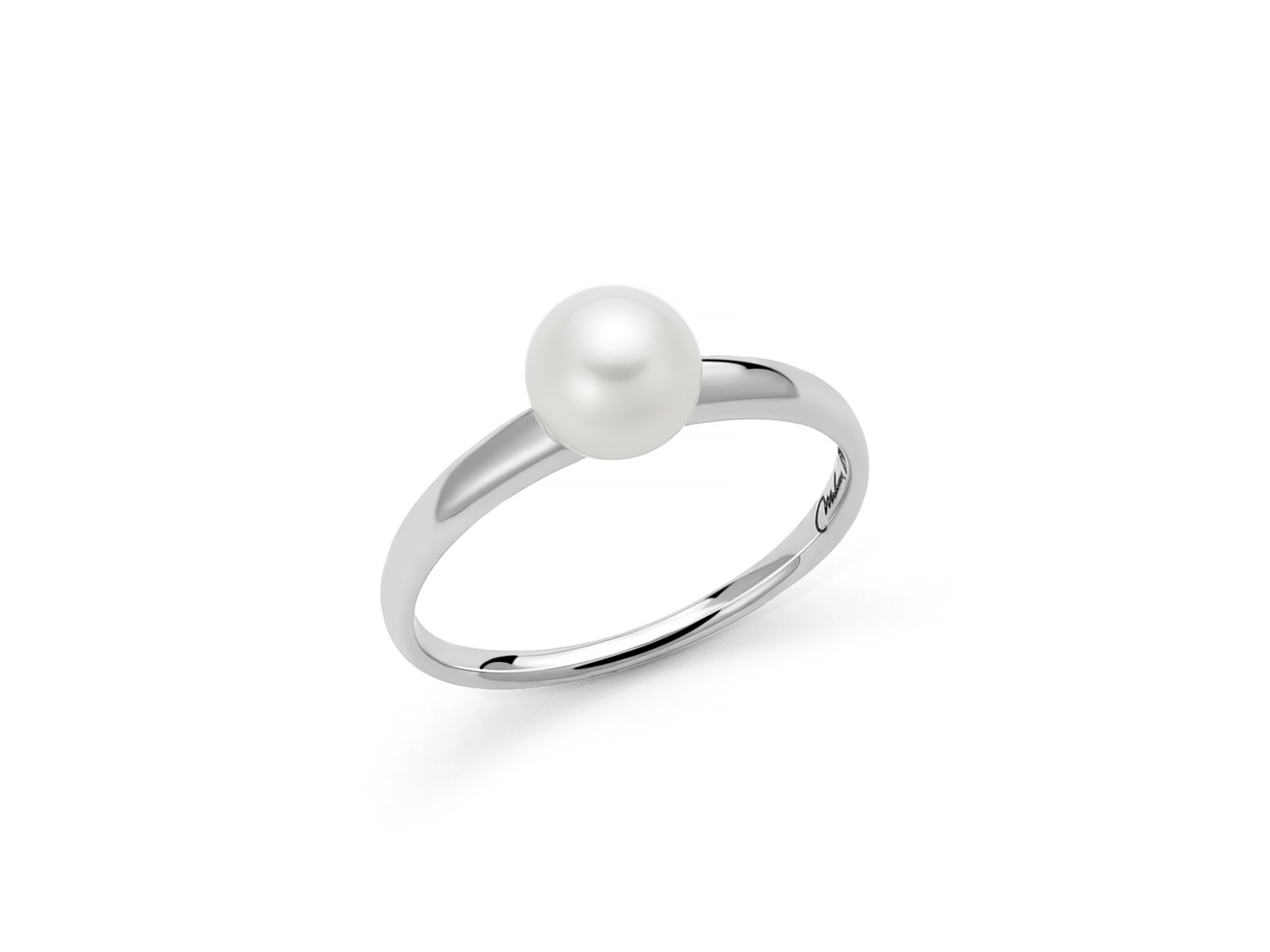 Miluna Anello In Oro Bianco 375/1000 Con Perla Naturale