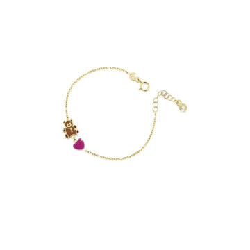 Le Bebe Bracciale Oro Giallo Con Orsetto E Cuore