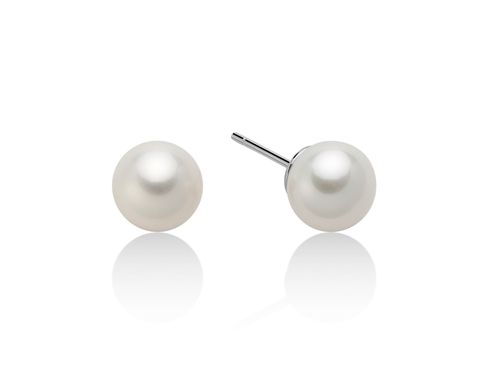 Miluna Orecchini In Oro Bianco 18 kt Con Perle Naturali Fresh Water Mm 6,5/7
