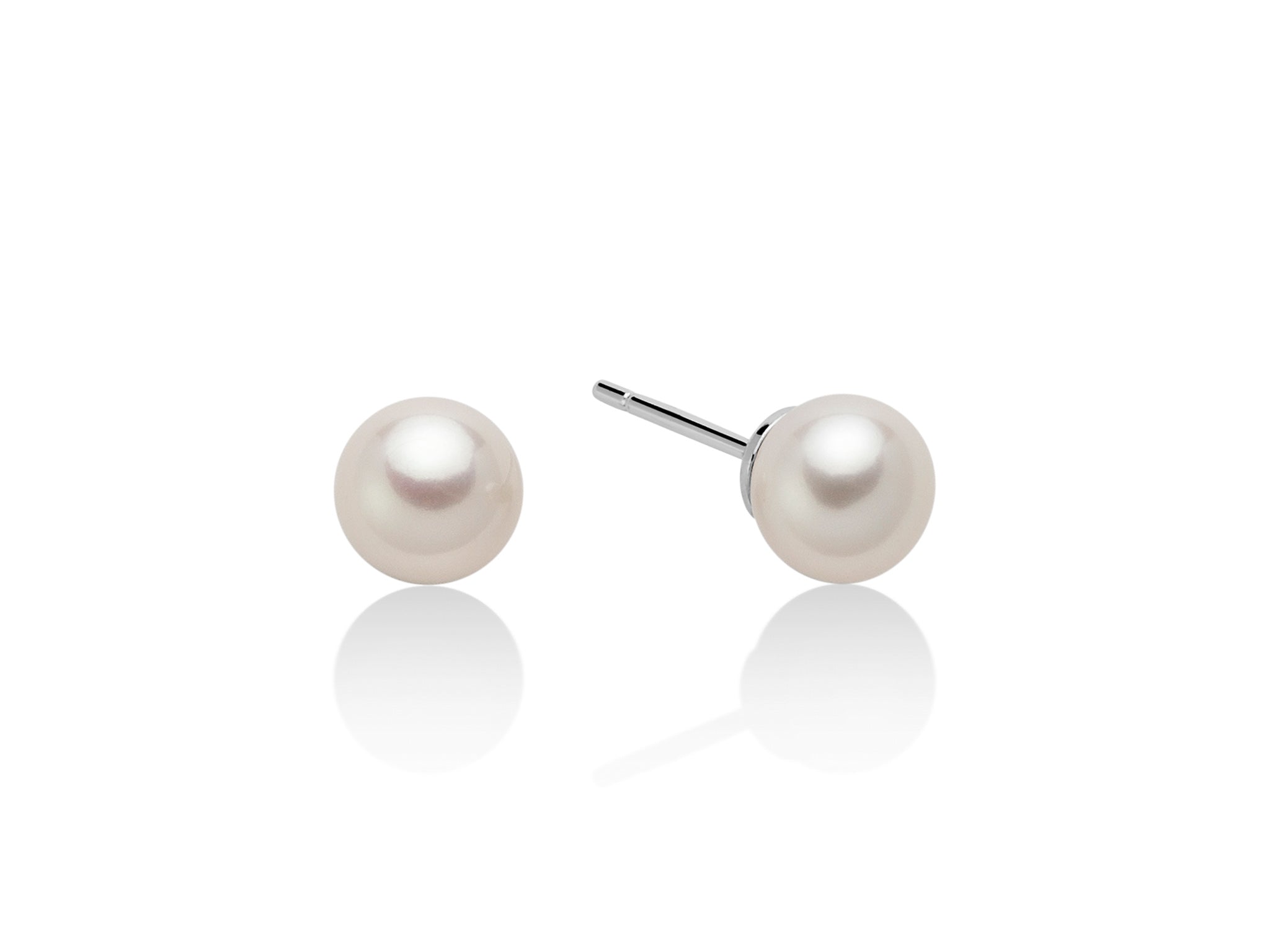 Miluna Orecchini In Oro Bianco 18 kt Con Perle Naturali Fresh Water Mm 7/7,5