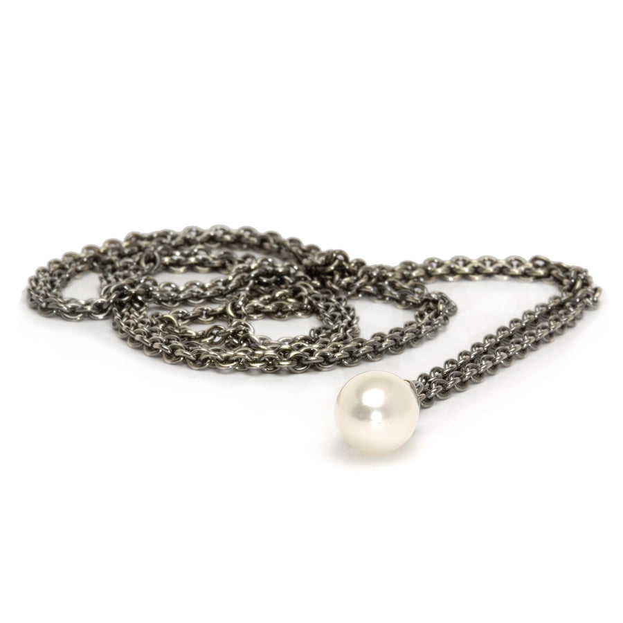 Trollbeads Collana Con Perla Cm 90 In Argento