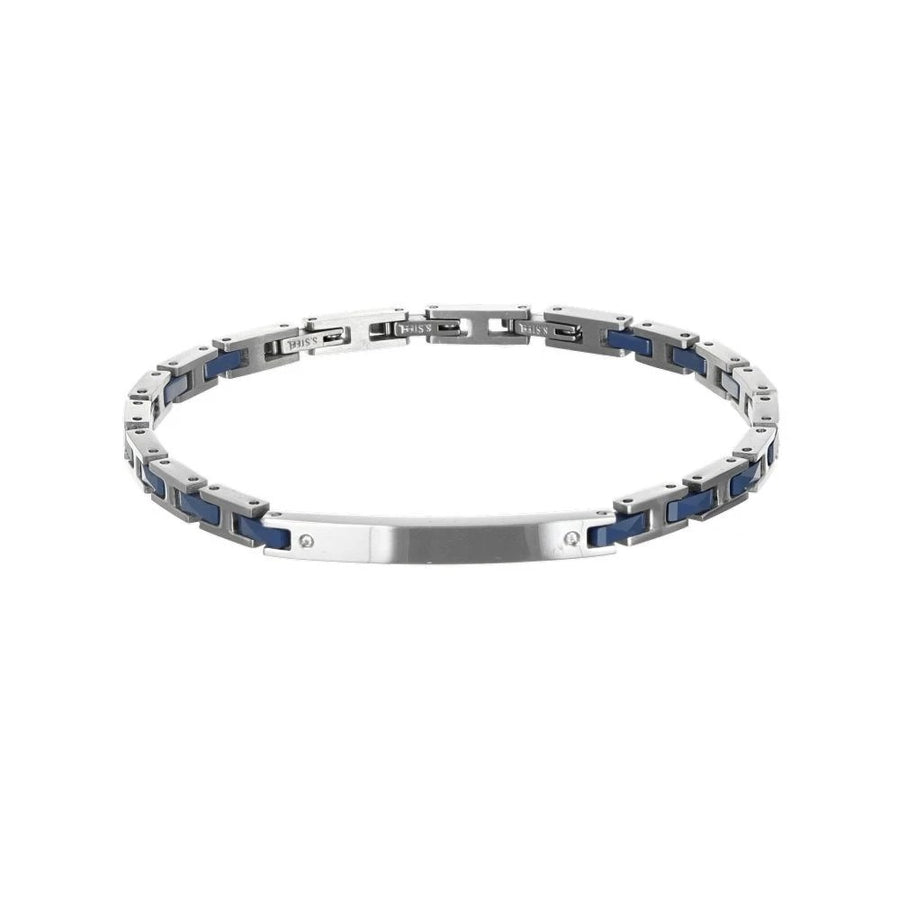 Zancan Bracciale Uomo Acciaio E Ceramica Blu