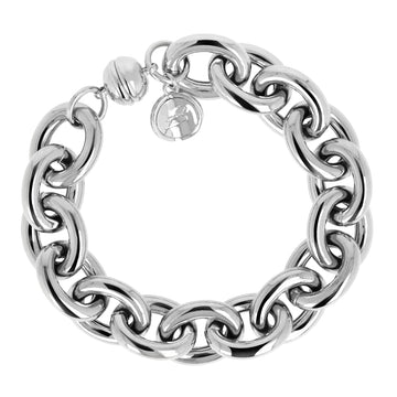 Bronzallure Bracciale White Catena Rolo Maxi Maglie