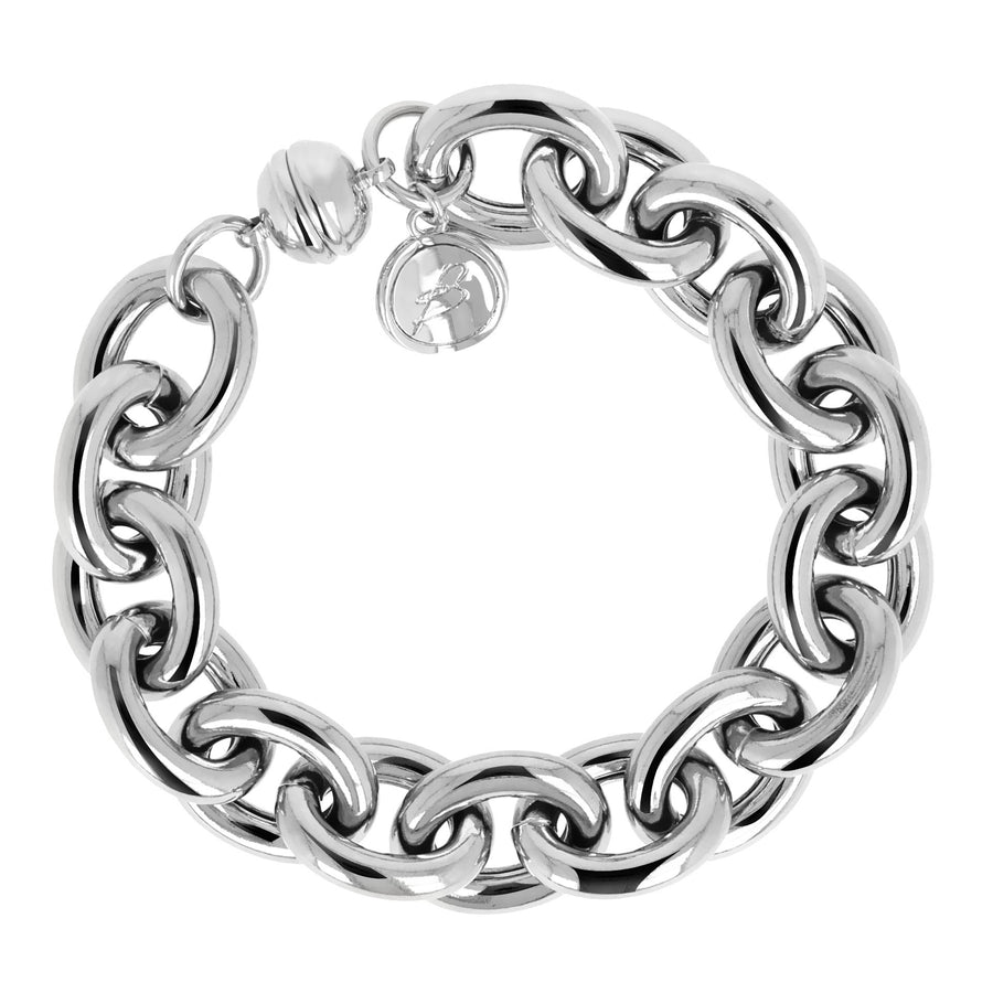 Bronzallure Bracciale White Catena Rolo Maxi Maglie