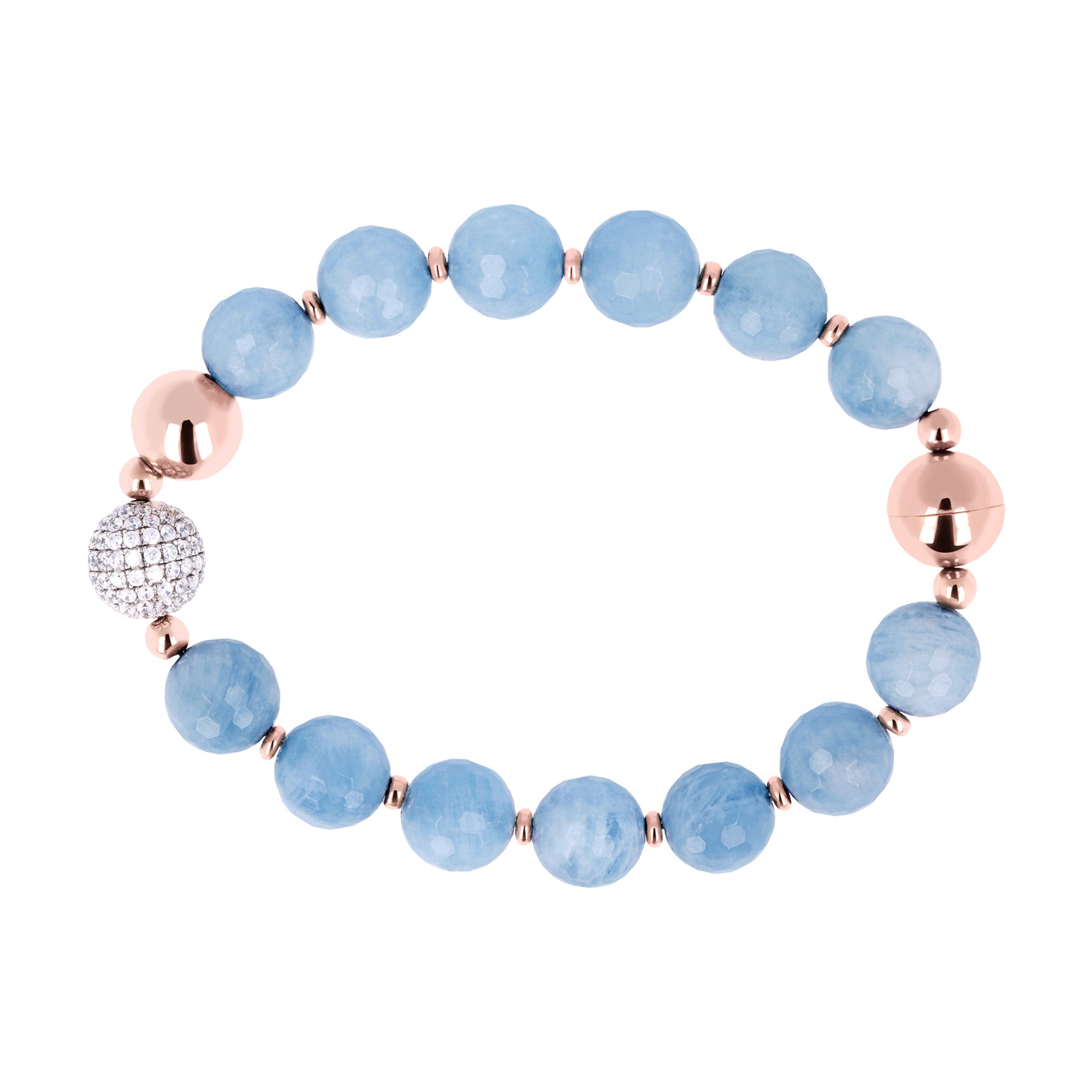 Bronzallure Bracciale Con Pietre Naturali E Chiusura Calamitata