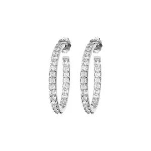 Bronzallure Orecchini A Cerchio Con Cubic Zirconia