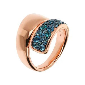 Bronzallure Anello Contrarié Con Pavé In Cubic Zirconia