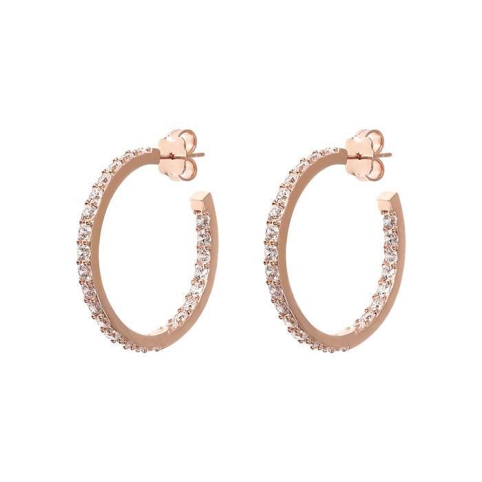 Bronzallure Orecchini Mezzo Cerchio Con Cubic Zirconia