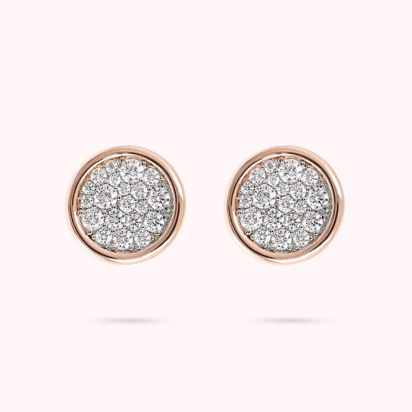 Bronzallure Orecchini A Bottone In Pavé Di Cubic Zirconia