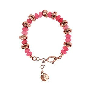 Bronzallure Bracciale Con Maglie Intrecciate E Pietre Naturali