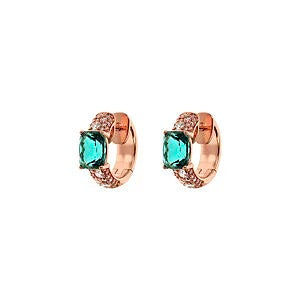 Bronzallure Orecchini A Cerchio Con Prisma Gem Taglio Mosaico E Pavé Di Cubic Zirconia