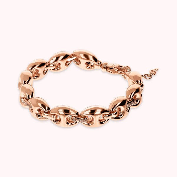 Bronzallure Bracciale Maglia Marina Con Elementi In Pavé Di Cubic Zirconia